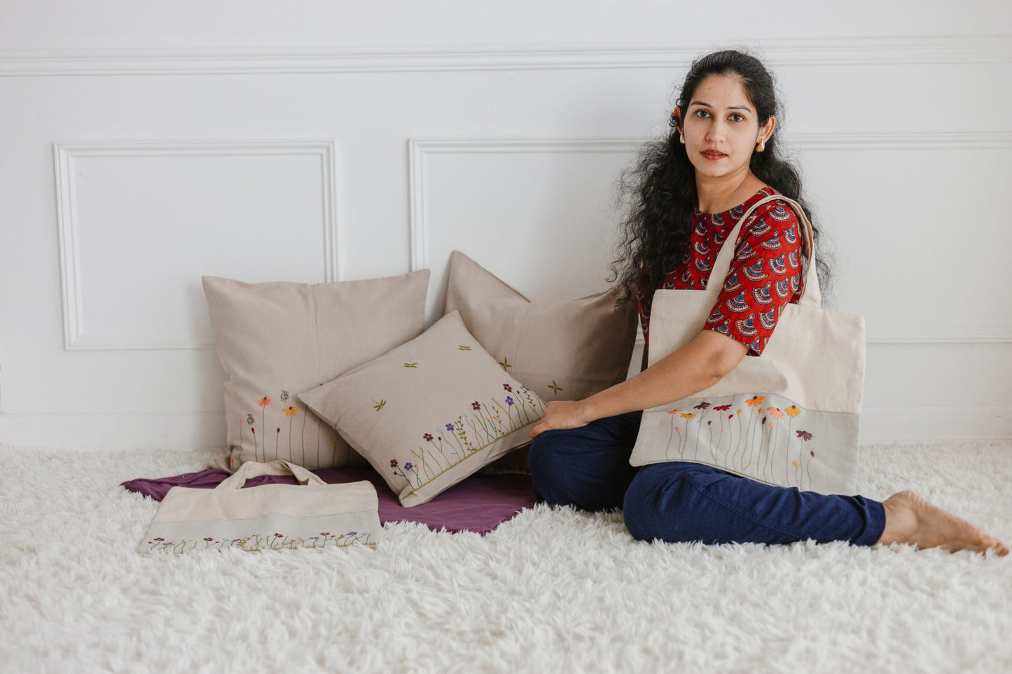 Twilight Garden 'Embroidered' Cushion Covers (P26)