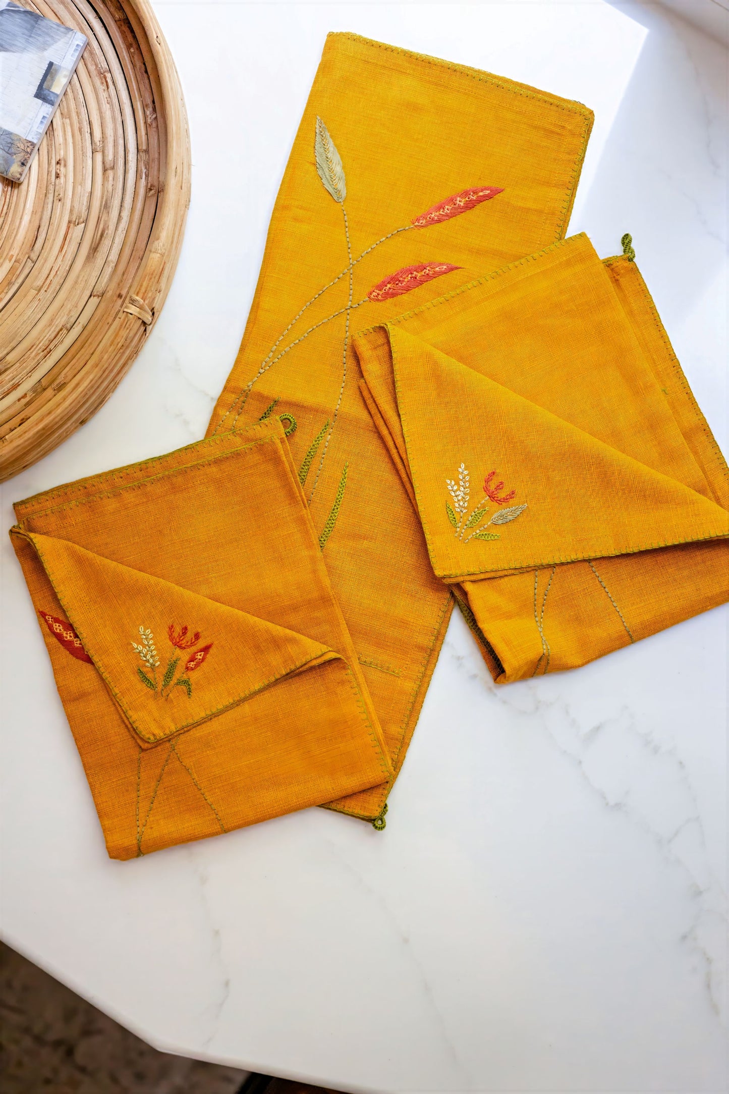 Golden Thatch 'Embroidered' Tea Towels ( Set of 2)