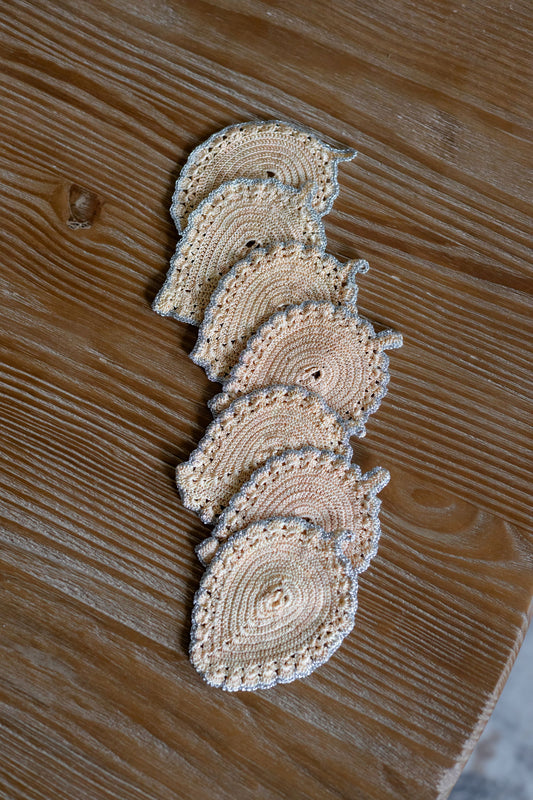 Golden Leaf 'Crochet' Coasters