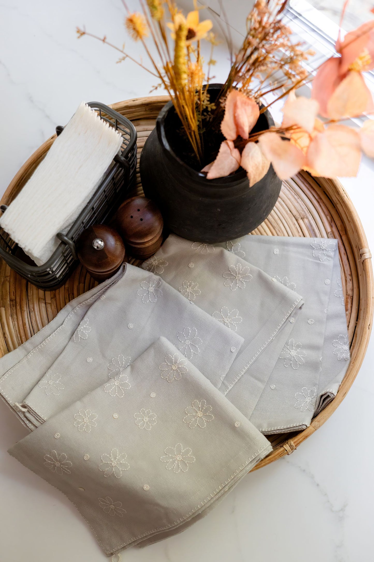 Blossom Dust 'Embroidered' Tea Towels ( Set of 2)