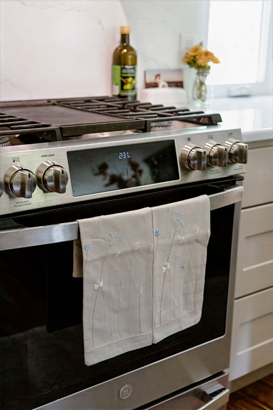 Wildflower Whisper 'Embroidered' Tea Towels ( Set of 2)