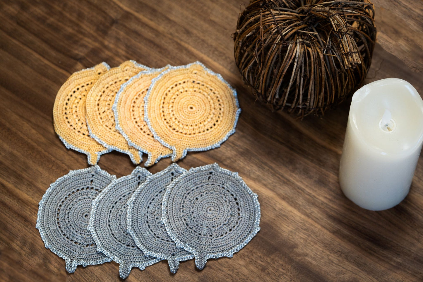 Dew Drop Crochet Coasters