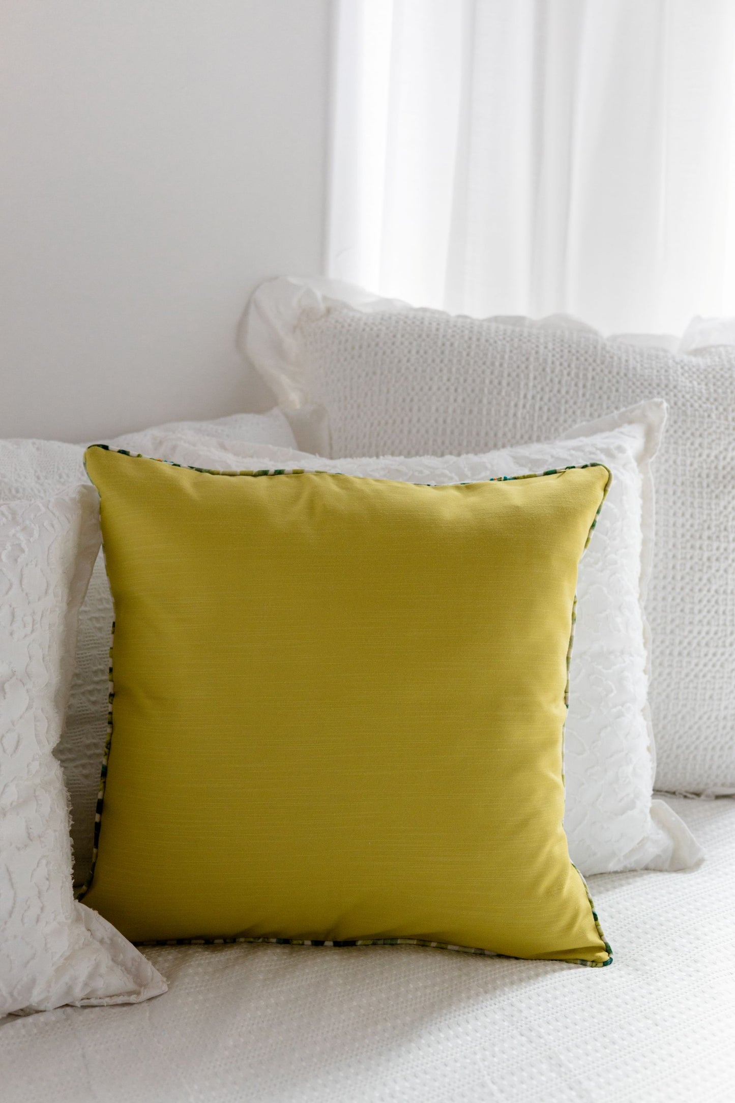 Tropical Bloom 'Kantha Embroidered' Cushion Cover