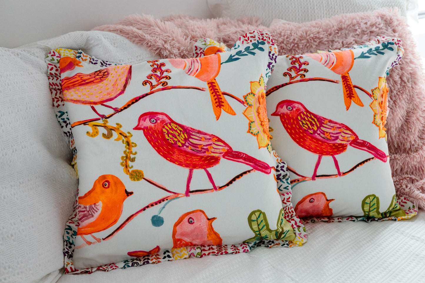 Songbird Tales 'Kantha Embroidered' Cushion Cover