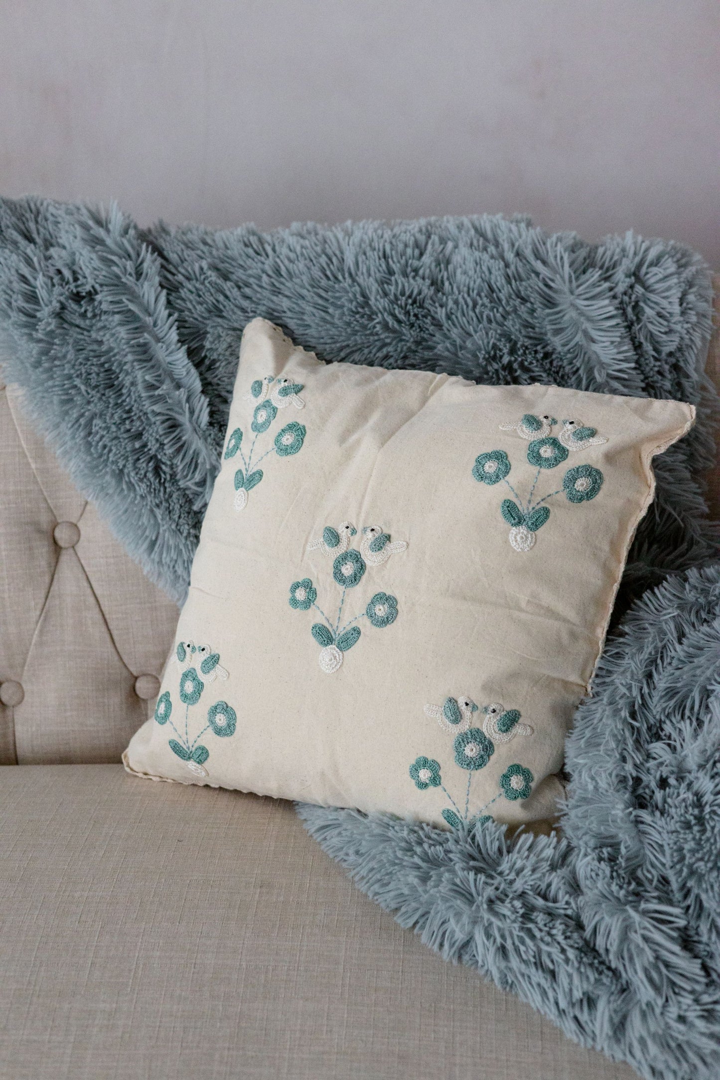 Morning Song 'Crochet' Cushion Covers (SOLD OUT)