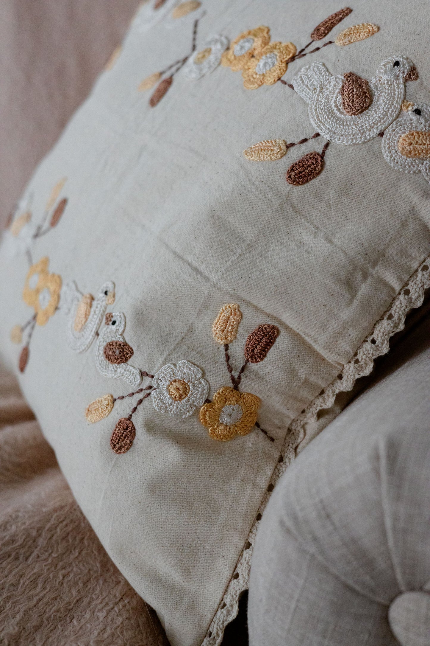Autumn Waltz 'Crochet' Cushion Covers