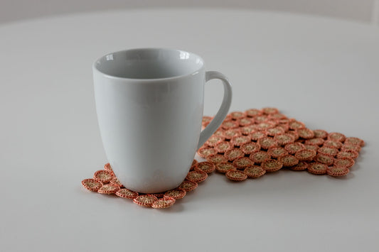 Sunrise Dot ‘Crochet’ Coasters