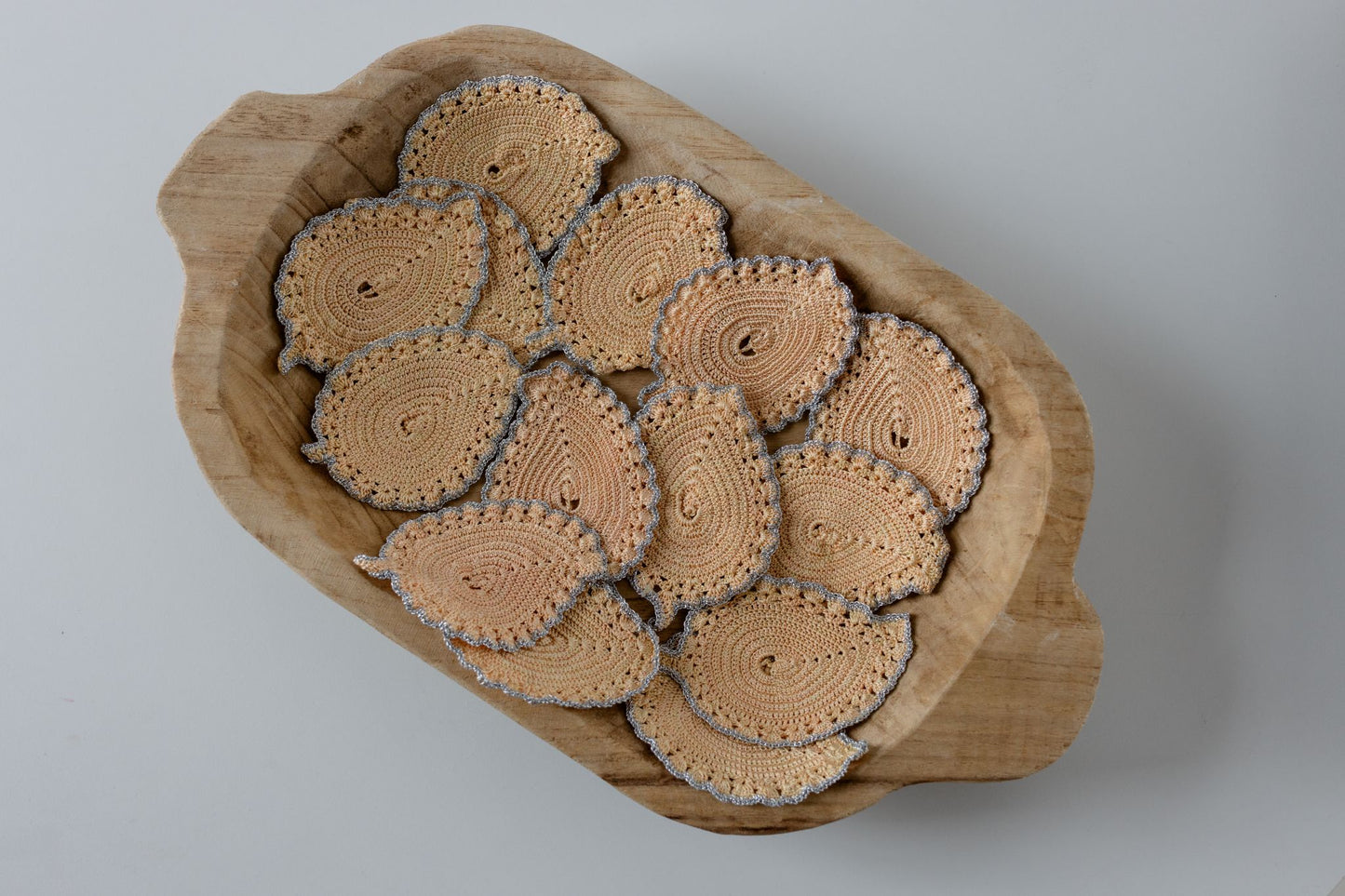 Golden Leaf 'Crochet' Coasters