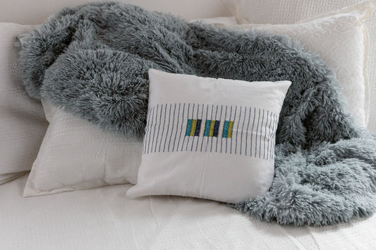 Ocean Grid 'Embroidered' Cushion Covers