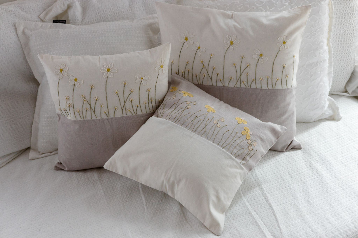 Daisy Daydream 'Embroidered' Cushion Covers
