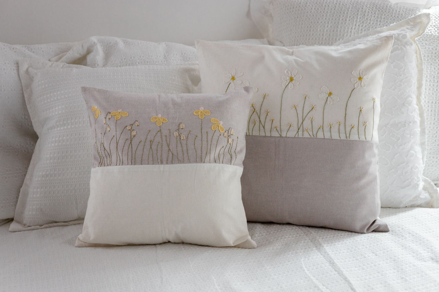 Daisy Daydream 'Embroidered' Cushion Covers