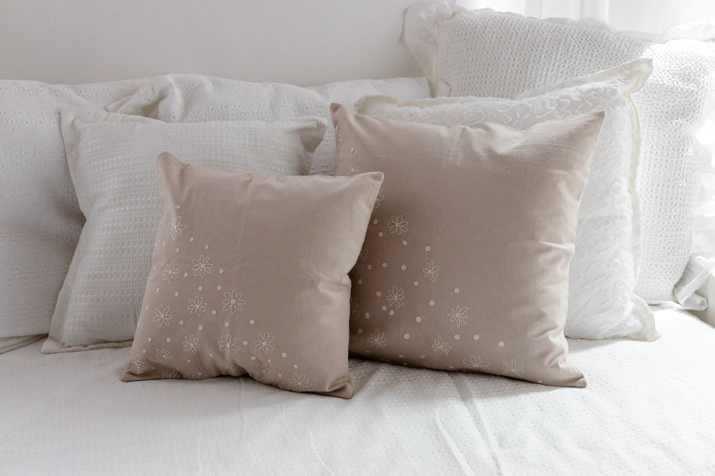 Blossom Dust 'Embroidered' Cushion Covers
