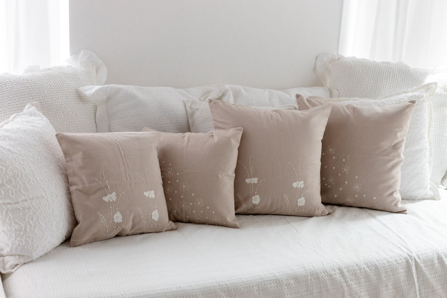 Blossom Dust 'Embroidered' Cushion Covers