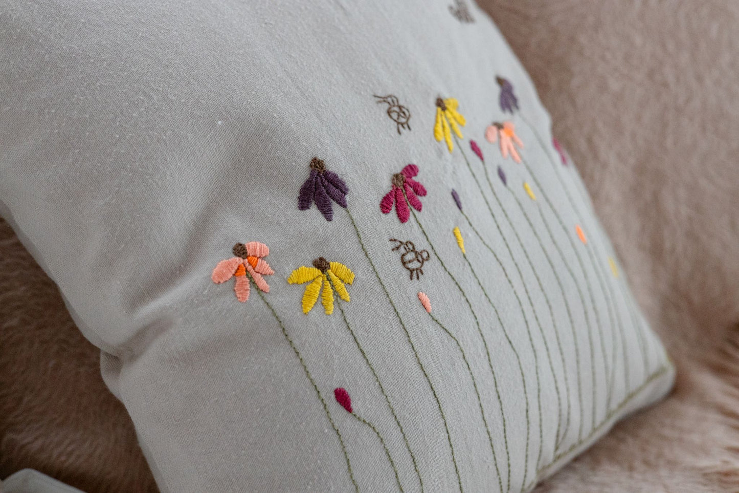 Sunlit Blooms 'Embroidered' Cushion Covers