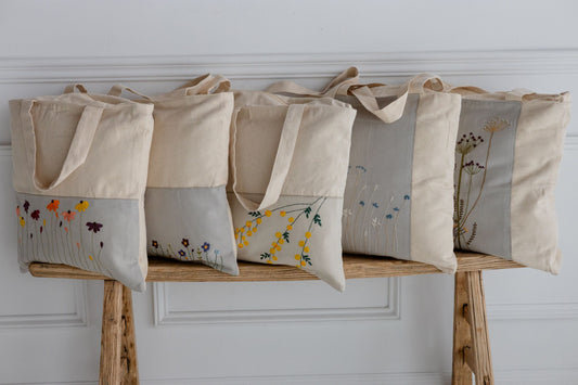 Golden Mimosa 'Embroidered' Tote