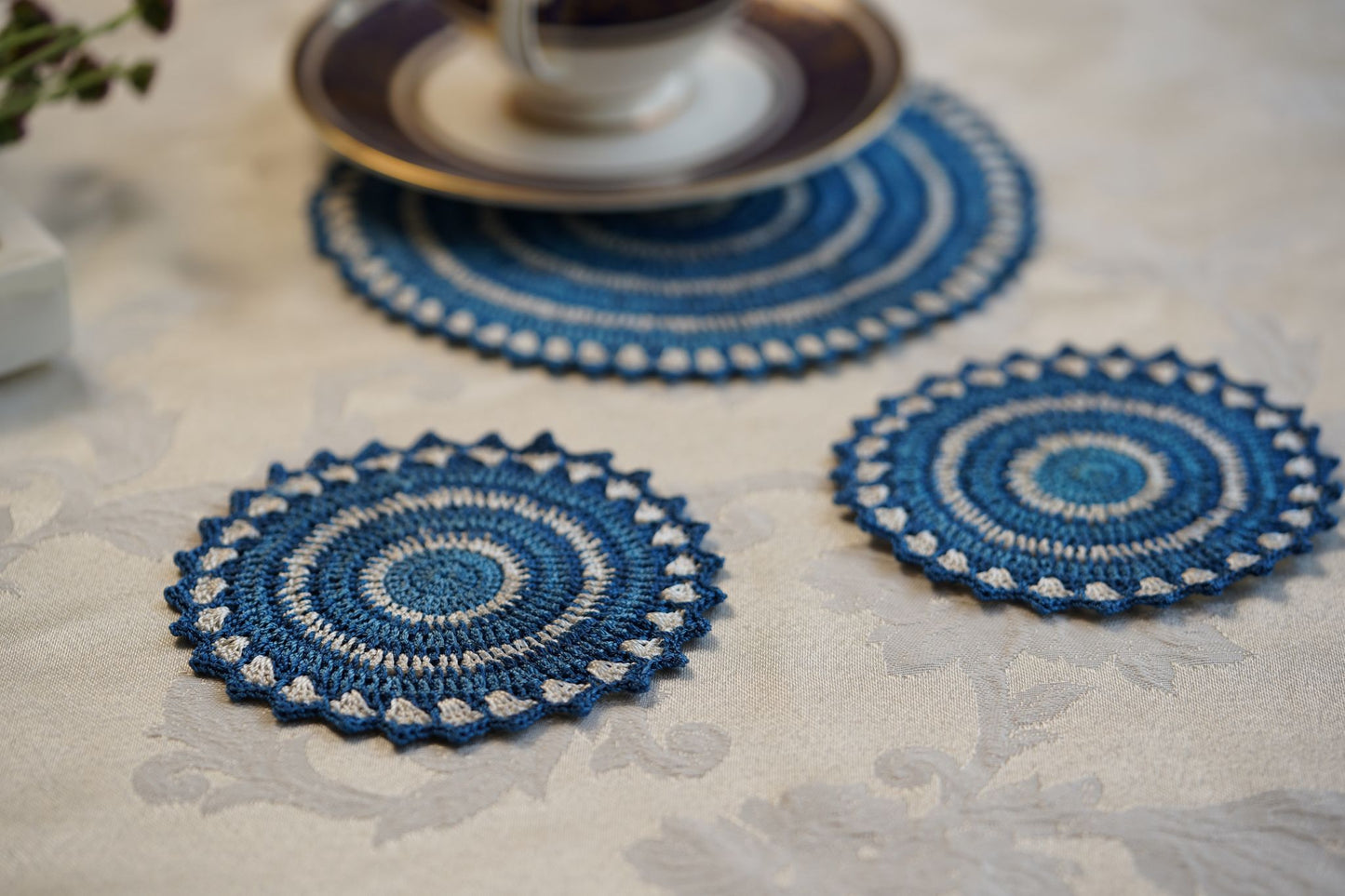 Ocean Whirl Crochet Coasters