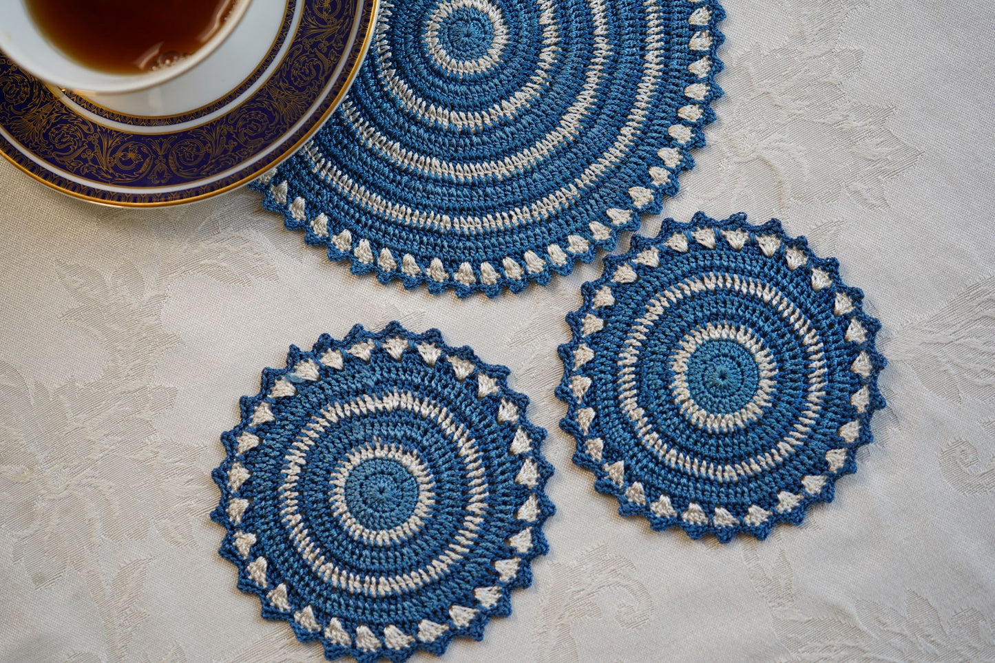 Ocean Whirl Crochet Coasters