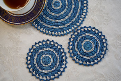 Ocean Whirl Crochet Coasters