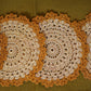 Marigold Halo Crochet Coasters