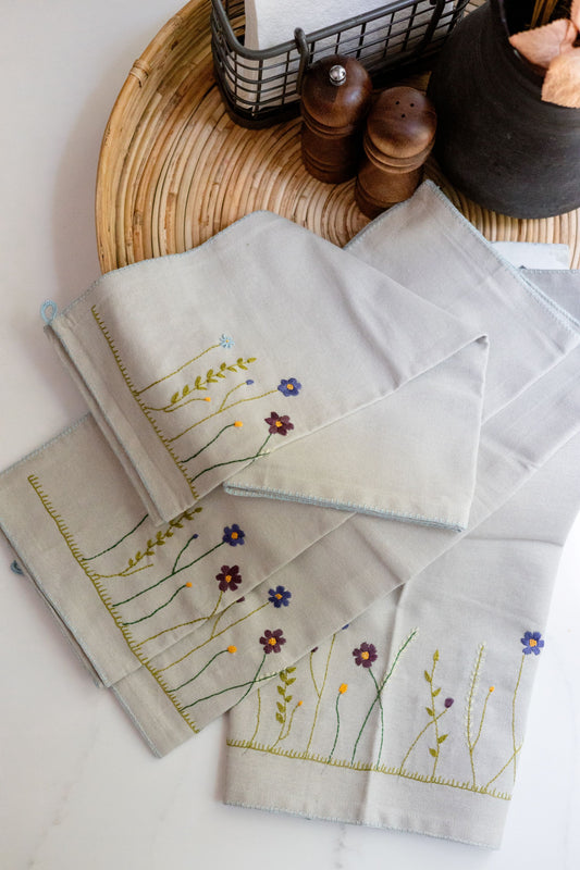 Twilight Garden 'Embroidered' Tea Towels  ( Set of 2)