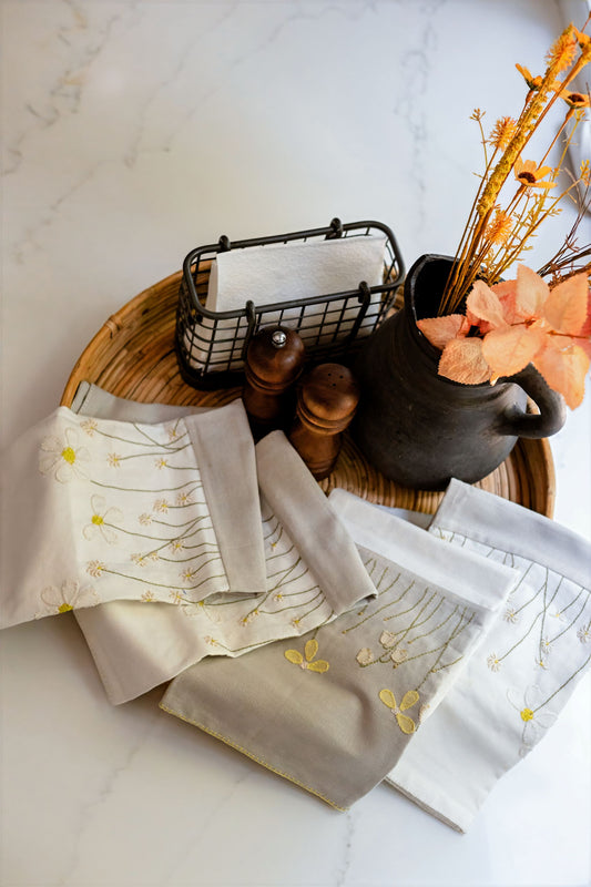 Daisy Daydream 'Embroidered' Tea Towels  ( Set of 2)