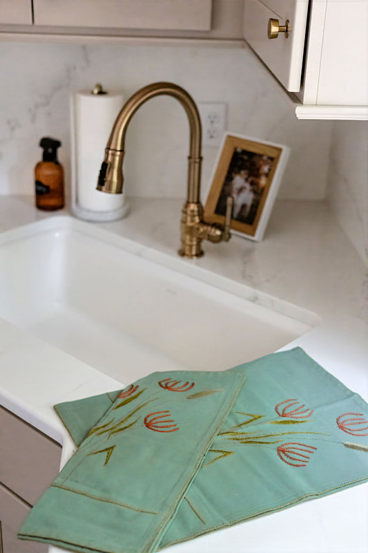 Cinderflower 'Embroidered' Tea Towels  ( Set of 2) SOLD OUT