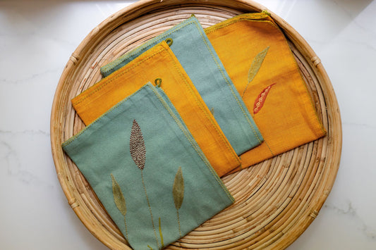 Sorghum Fields 'Embroidered' Tea Towels  ( Set of 2) SOLD OUT