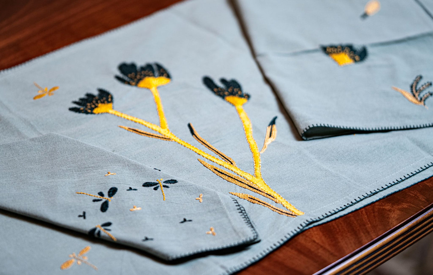 Wild Sage 'Embroidered' Table Linen Set