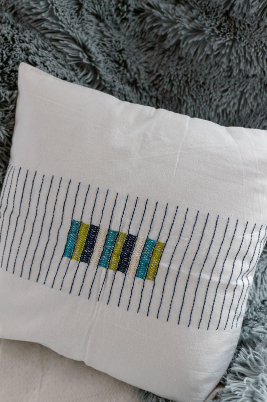 Ocean Grid 'Embroidered' Cushion Covers