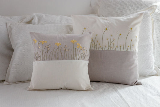Daisy Daydream 'Embroidered' Cushion Covers