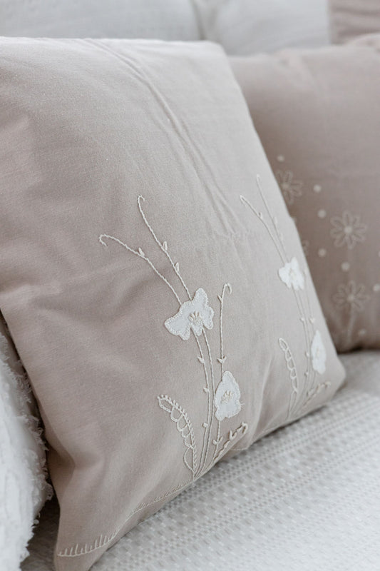 Petal Poise 'Embroidered' Cushion Covers