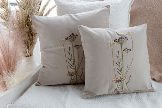 Meadow Queen 'Embroidered' Cushion Covers