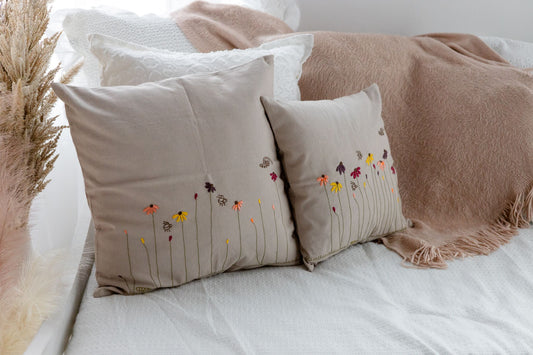 Sunlit Blooms 'Embroidered' Cushion Covers