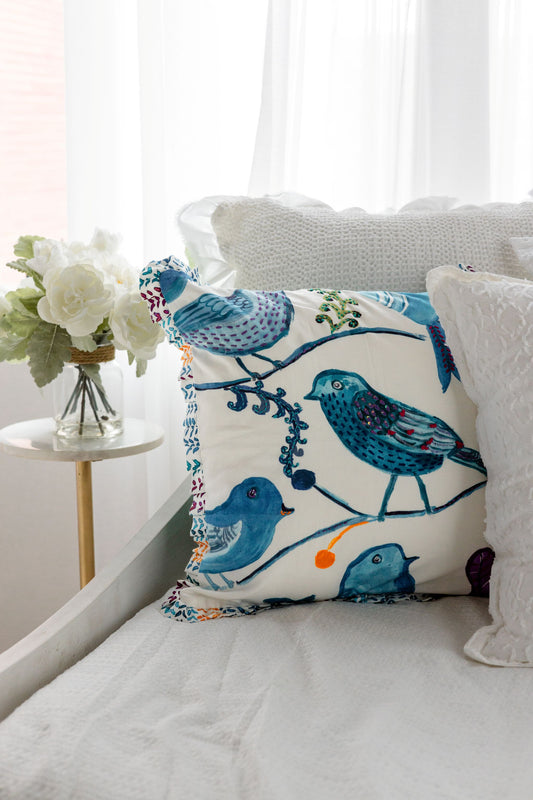 Songbird Tales 'Kantha Embroidered' Cushion Cover