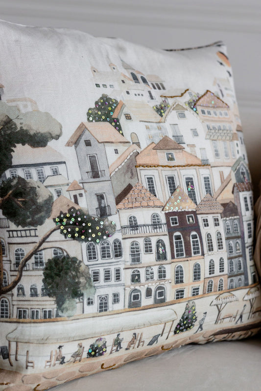 Whispering Village 'Kantha Embroidered' Cushion Cover